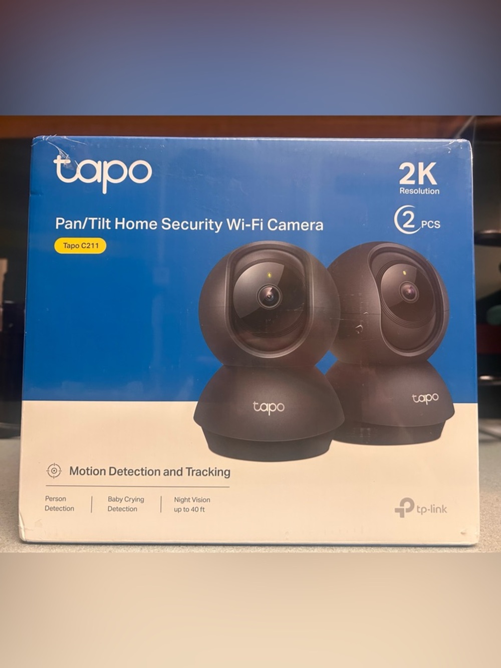 TP-Link Tapo C211 2K Pan/Tilt Home Security Wi-Fi Camera (2-Pack) - NEW IN BOX